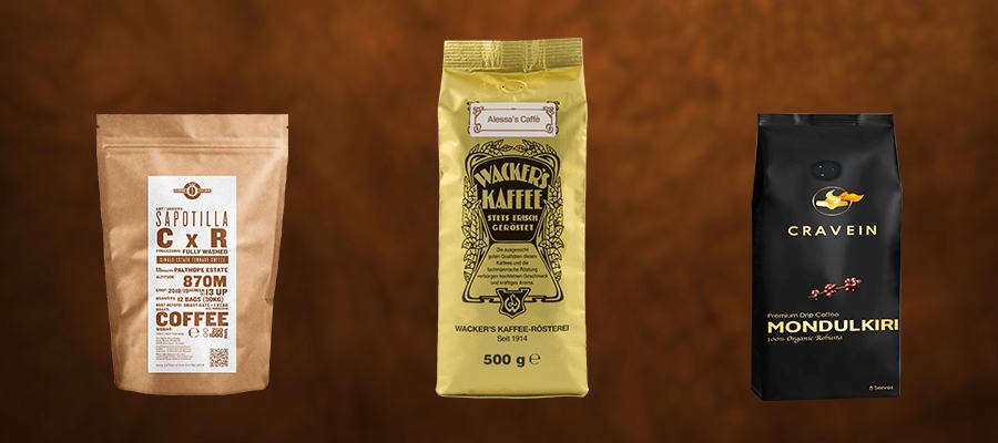 انواع پاکت بسته بندی قهوه